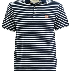 Polo a Righe in Piquet di Cotone