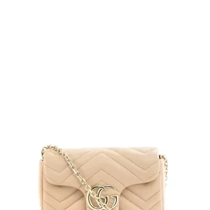 Mini borsa GG Marmont in pelle di colore rosa