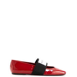 Ballerine Sliced Square in pelle verniciata di colore rosso