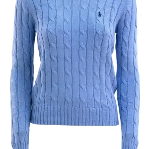 Pullover in cotone color azzurro