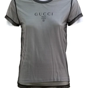 T-shirt in Jersey a Doppio Strato con Stampa