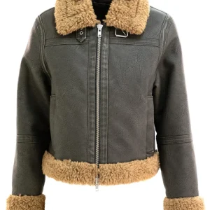 Giacca da aviatore Lorelle in ecopelle di colore marrone