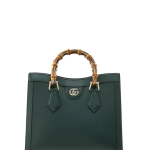 Borsa shopping Gucci Diana in pelle di colore verde