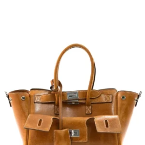 Borsa Carry All Bel Air in pelle color marrone chiaro