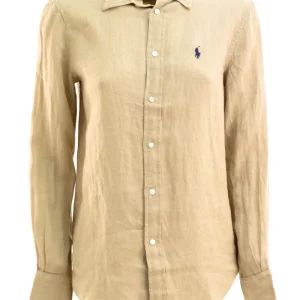 Camicia in lino color beige