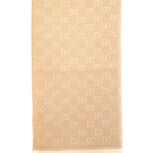 Sciarpa in lana jacquard beige