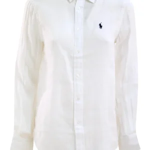 Camicia in lino di colore bianco