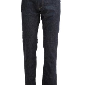 Jeans in denim di colore blu scuro