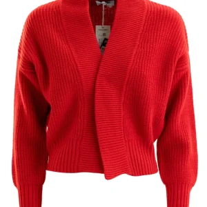 Cardigan in lana di colore rosso