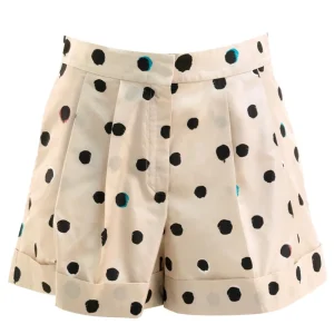 Shorts a Pois in Taffetà di Seta