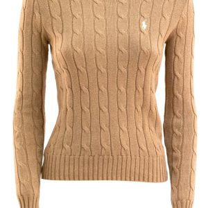 Pullover in cotone color cammello