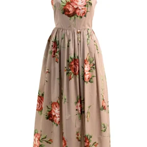 Abito in cotone color rosa cipria