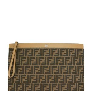 Pouch Piatta in tessuto con motivo FF jaquard