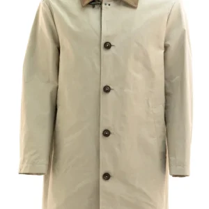 Impermeabile in faille di cotone e nylon di colore beige