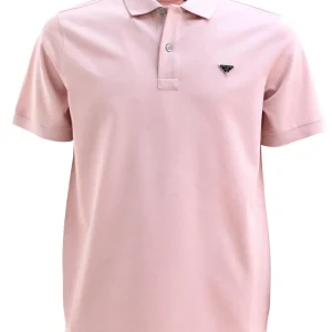 Polo in piquet di cotone di colore rosa