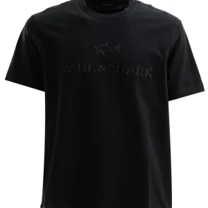 T-shirt in jersey di cotone di colore nero