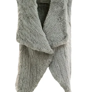 Gilet in coniglio color grigio