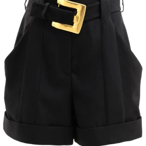 Shorts in grain de poudre di colore nero