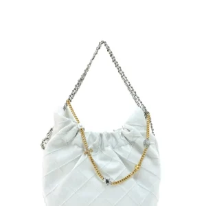 Borsa Fleming mini in pelle di colore bianco