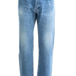 Jeans in denim di cotone color blu slavato