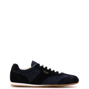 Sneakers in nylon e suede di colore blu