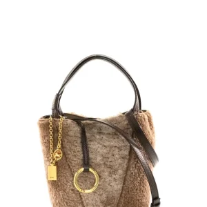 Borsa Spin in shearling color grigio