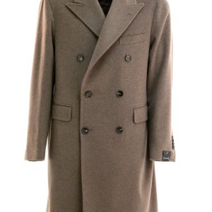 Cappotto Doppiopetto in Cashmere Tortora