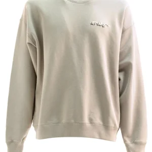 Felpa in cotone di colore beige