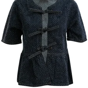 Blusa in denim di cotone di colore blu