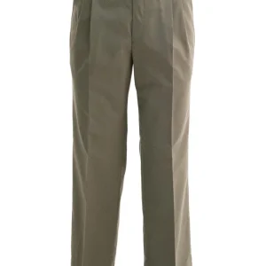 Pantaloni in lana color verde selva