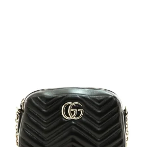 Camera bag GG Marmont in pelle di colore nero