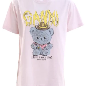 T-shirt in cotone di colore rosa