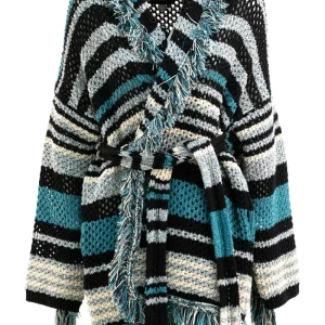 Cardigan a Righe in Cotone