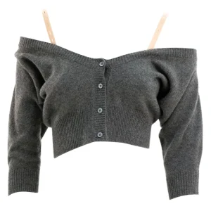 Cardigan in cashmere di colore grigio