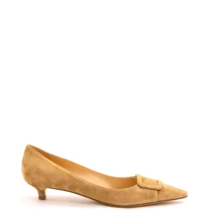 Décolleté in Camoscio Beige