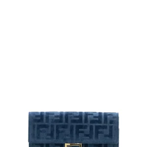 Portafoglio Continental in Denim Floccato FF