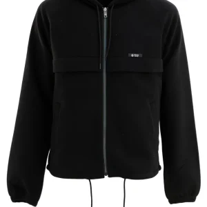 Blouson in pile e Re-Nylon di colore nero