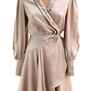 Abito Corto a Portafoglio in Seta