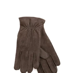 Guanti in shearling color marrone