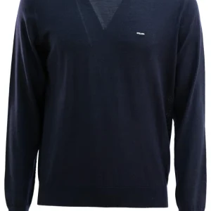 Pullover in lana di colore blu