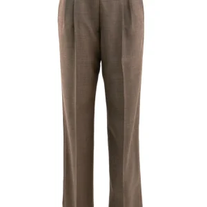 Pantalone con Pinces in Lana e Mohair