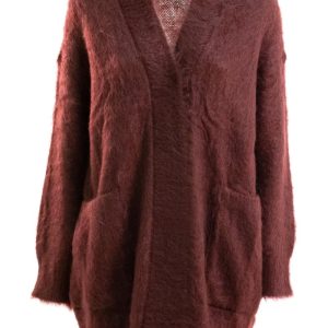 Cardigan Affetto in mohair color bordeaux
