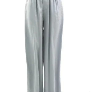 Pantaloni in viscosa di colore grigio perla