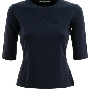 Pullover in jersey color blu