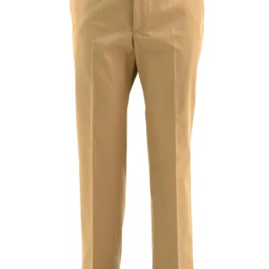 Pantaloni in twill di cotone di colore beige