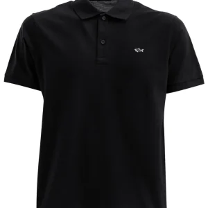 Polo in piqué di cotone di colore nero