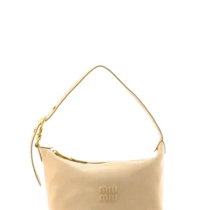 Pouch in pelle di colore beige