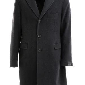 Cappotto monopetto in lana e cashmere di colore grigio scuro