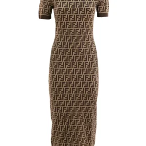 Abito in cotone FF color marrone