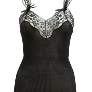 Top in seta di colore nero